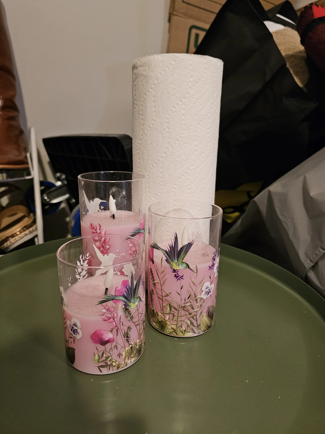 Set of 3 Hummingbird LED Glass Candles - photo 2
