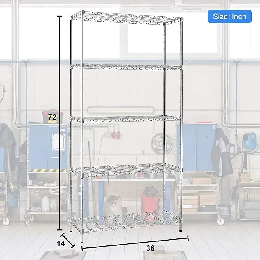 5-Tier Wire Shelving Unit - photo 3