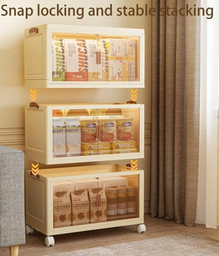 3-Tier Stackable Storage Organizer with Wheels - photo 2