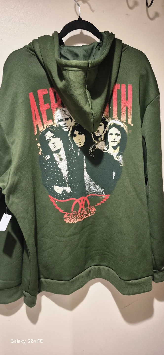 Aerosmith Graphic Hoodie Olive Green - photo 4