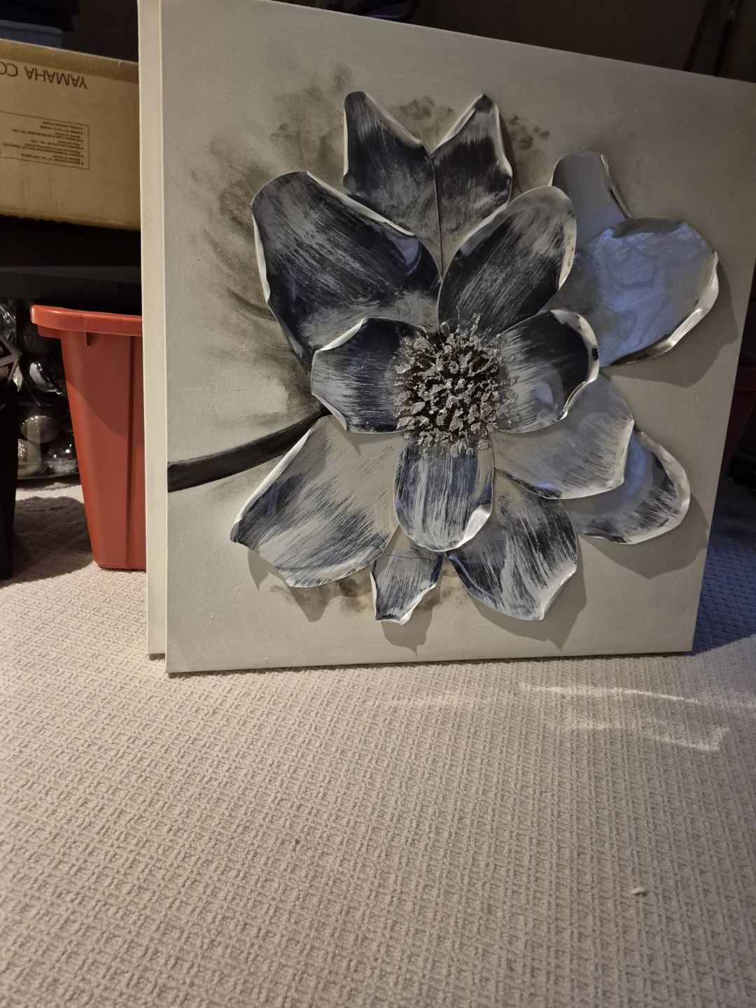 2 Textured Floral Wall Art Canvas