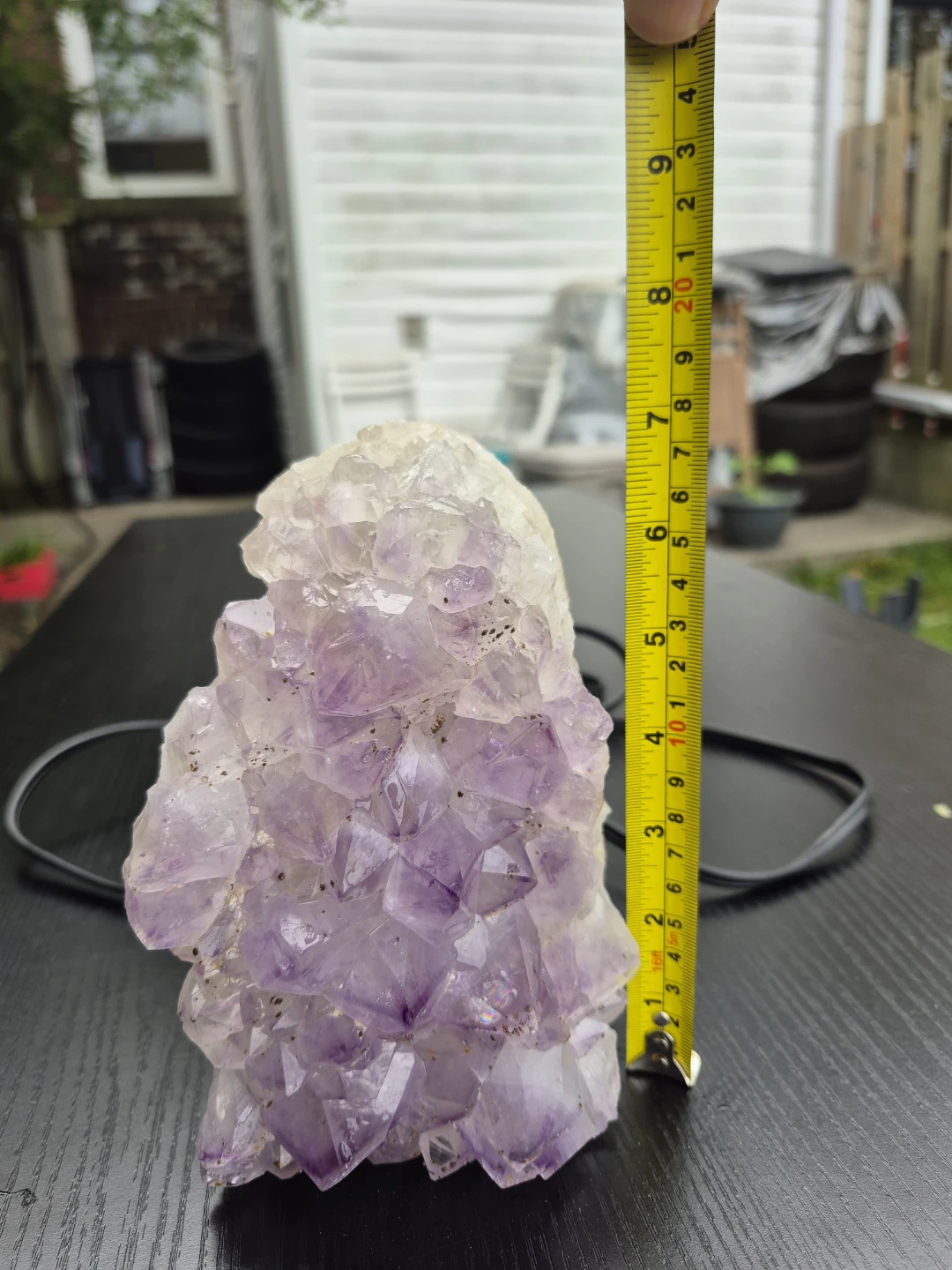 Large Natural Amethyst Crystal Cluster Lamp with Warm Glow - photo 3