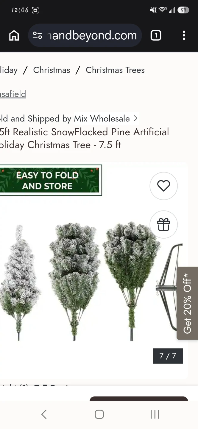 7.5 ft Home Accents Holiday Flocked Artificial Tree - photo 5