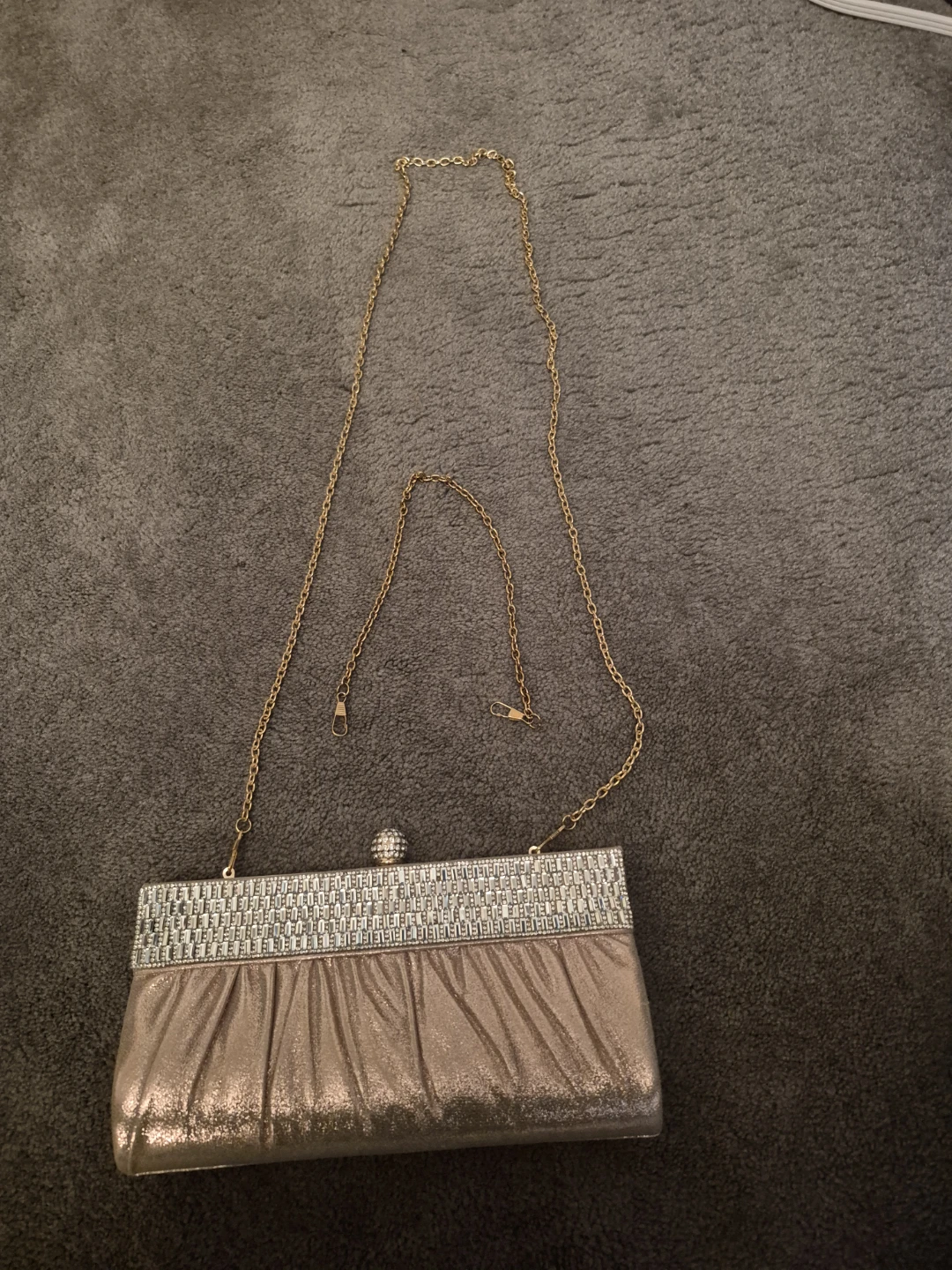 Gold Rhinestone Evening Clutch Bag