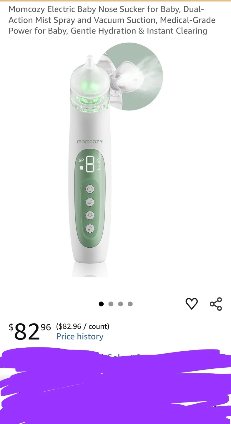 New Momcozy Electric Baby Nose Sucker for Baby, Dual-Action Mist - photo 2
