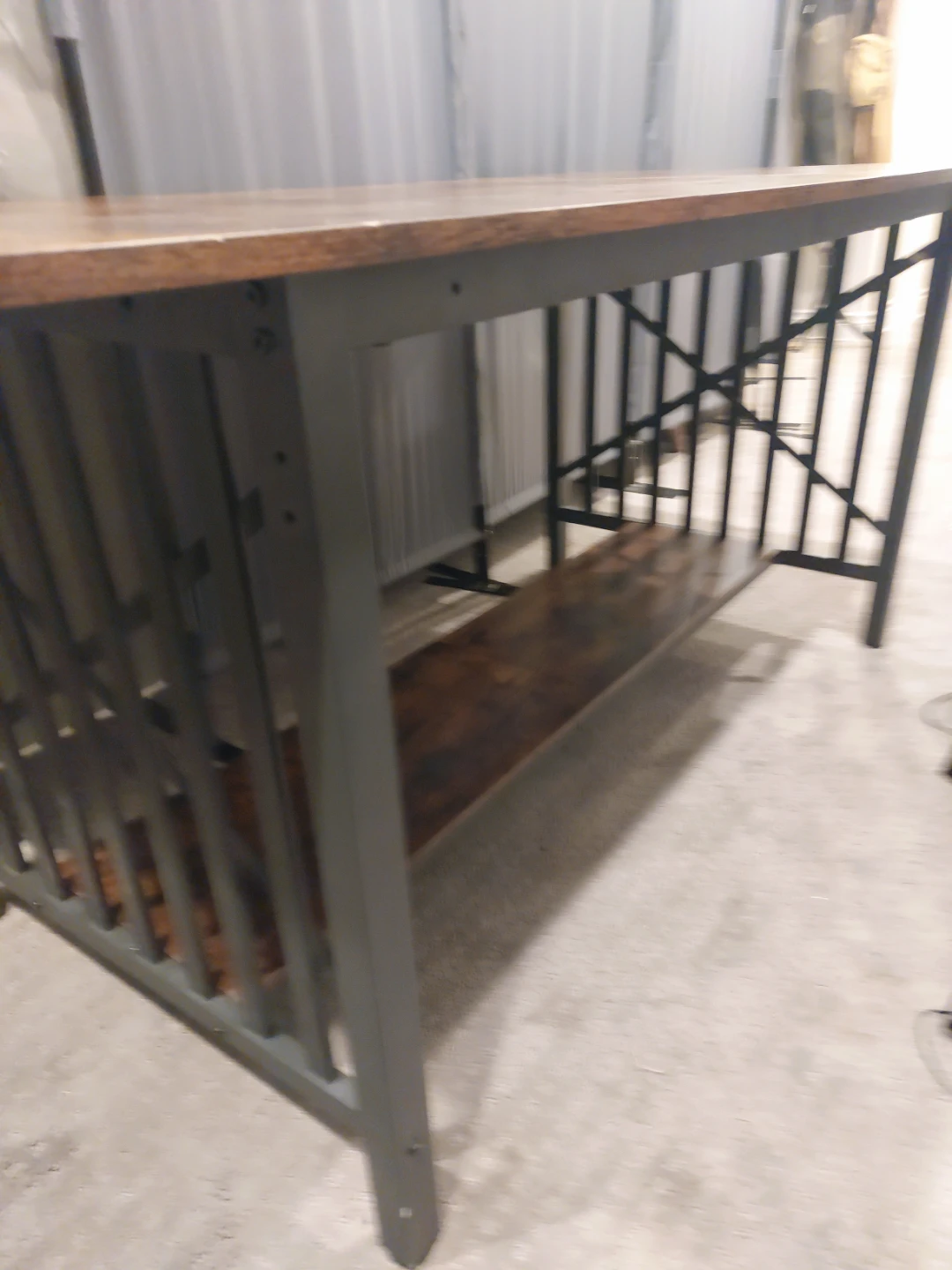 Rustic Wood Top Console Table with Metal Frame - photo 3