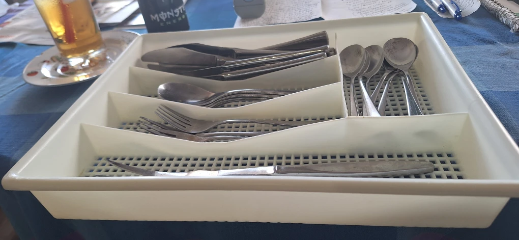 White Plastic Utensil Drawer Organizer - photo 4
