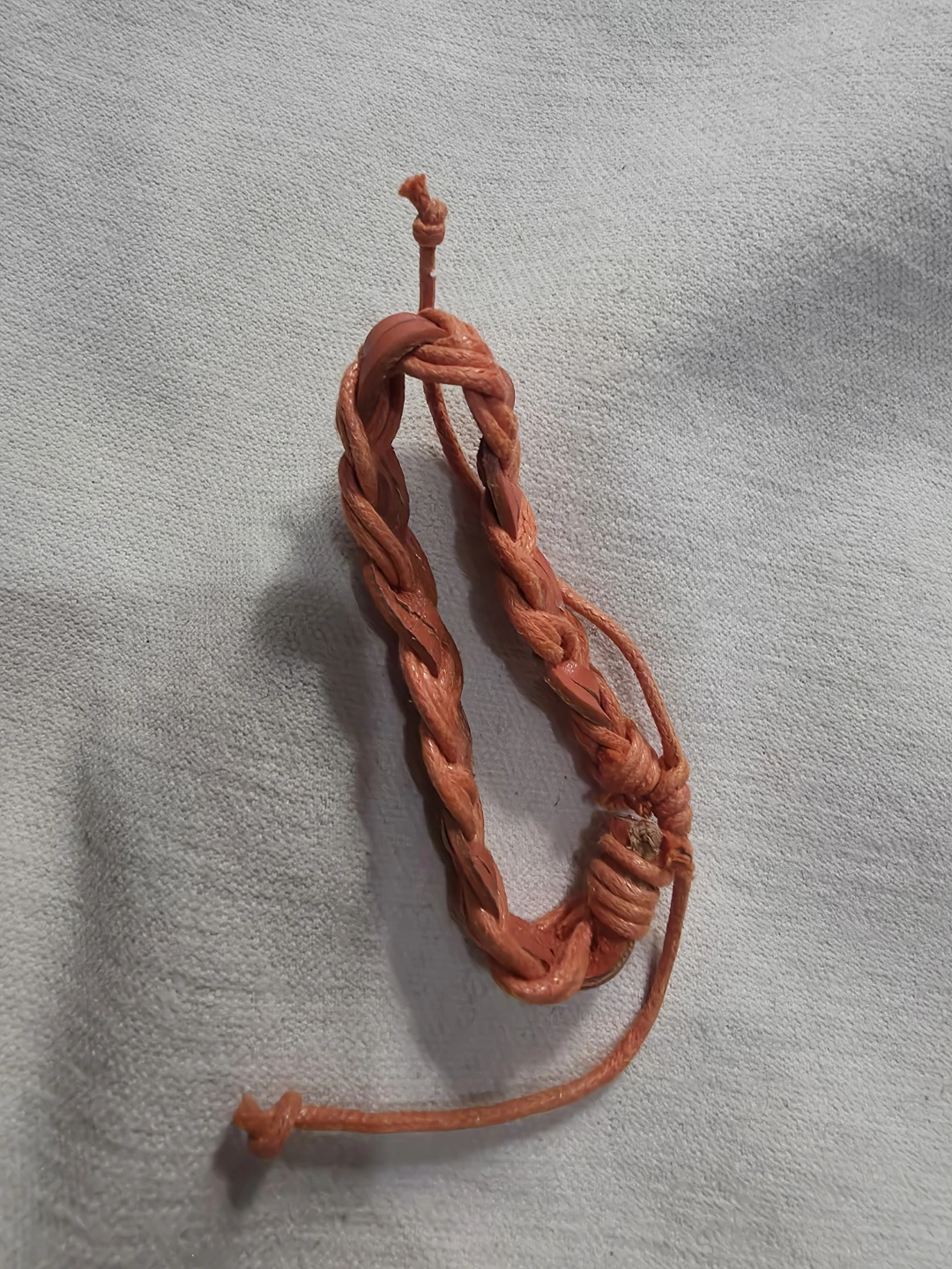 Orange Braided Leather Cord Bracelet 🏈 - photo 2