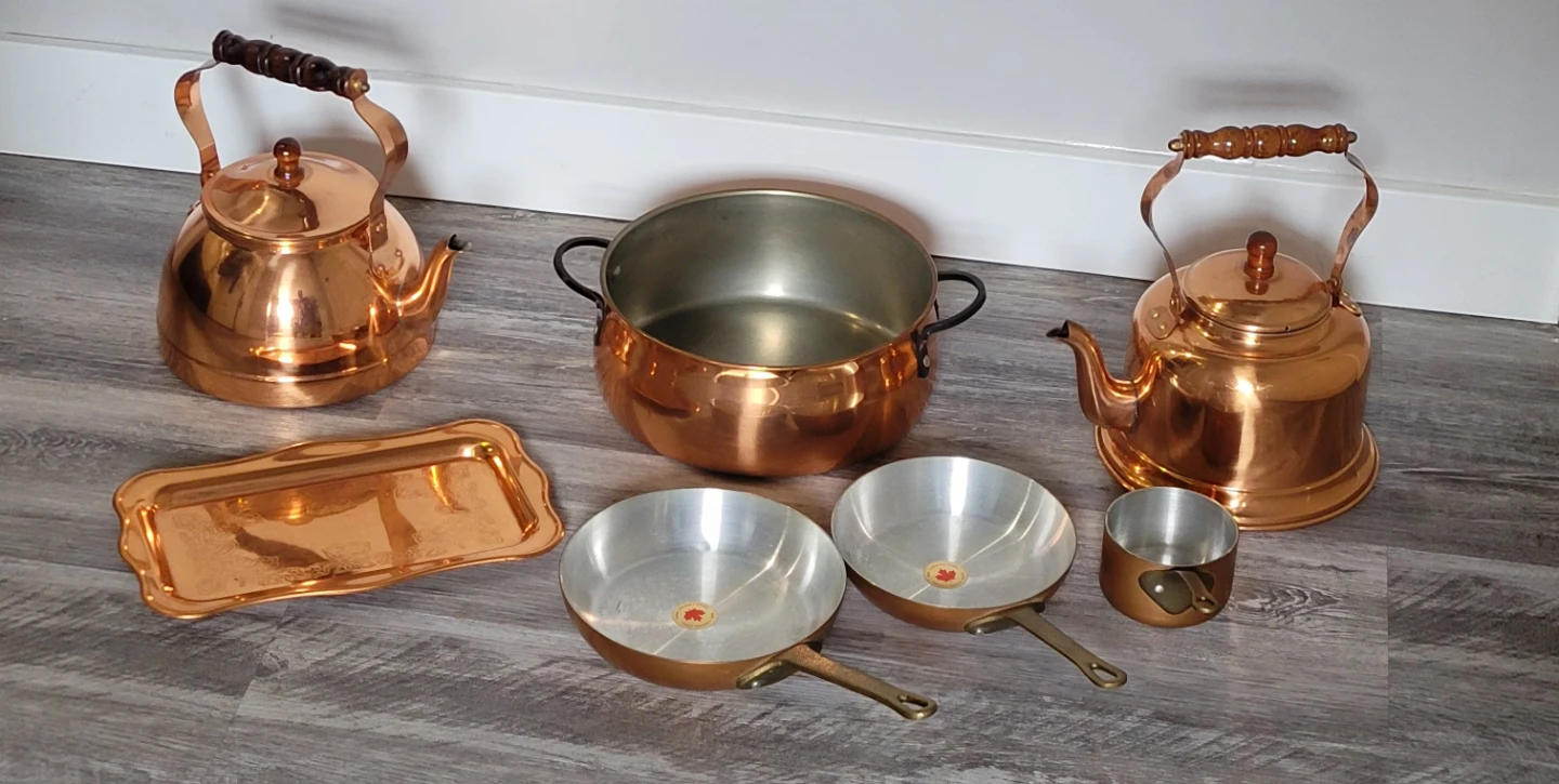 Vintage Copper Pan/Kettle Set (New)