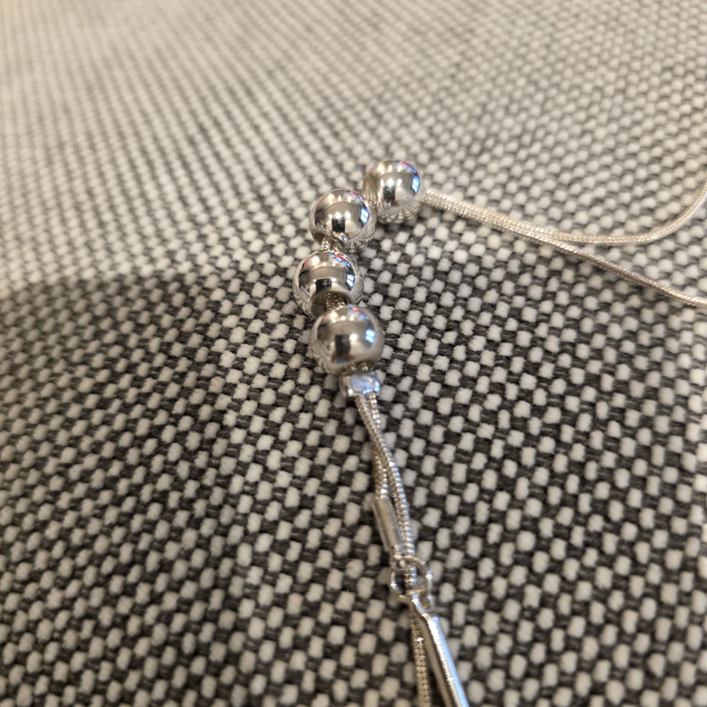 Silver-tone Necklace with Beaded Accent - photo 3