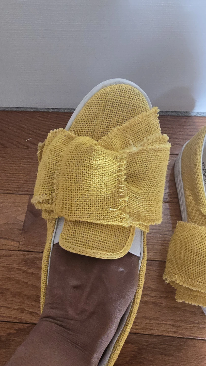 Topshop Yellow Bow Slip-on Shoes 🏈 fits sz 9.5 women - photo 5
