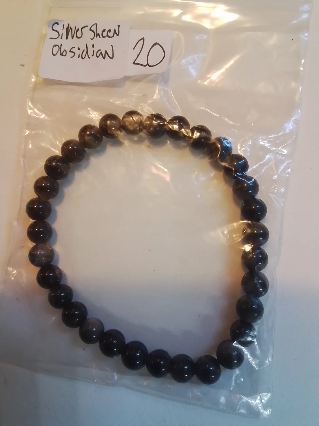 Silver Sheen Obsidian Bead Bracelet - photo 4