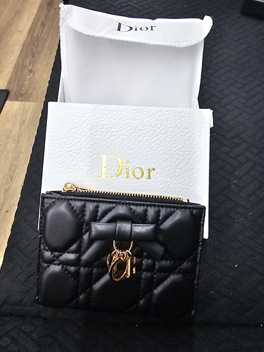 Dior Black Quilted Card Holder
