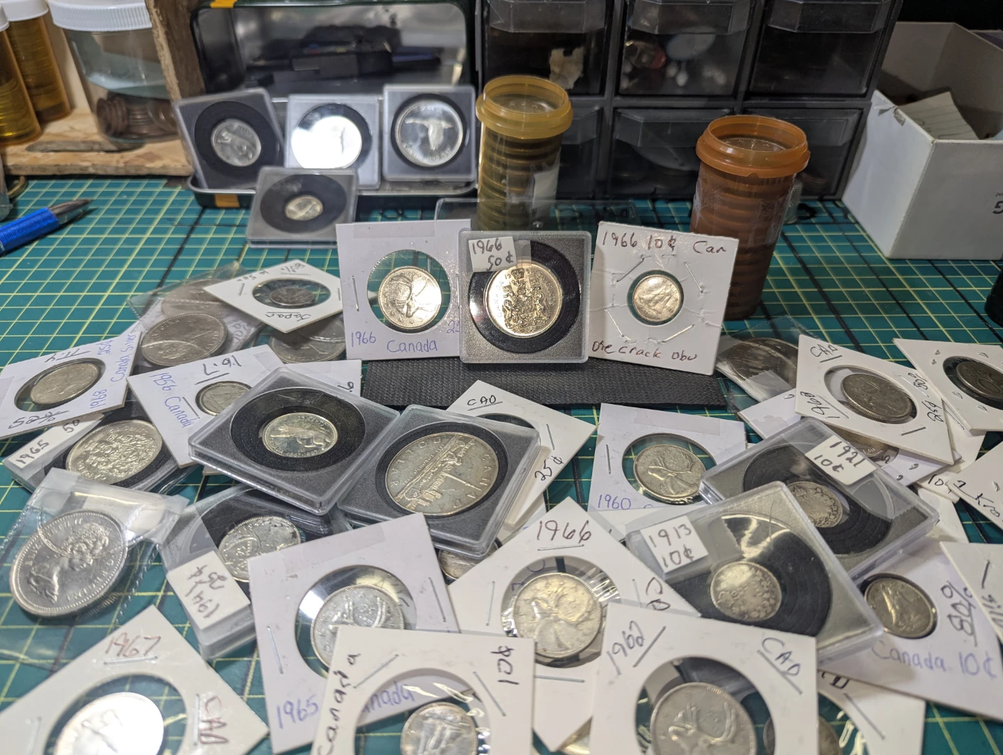80% silver Canadian 1966 coins 10 cent, 25 cent and 50 cent