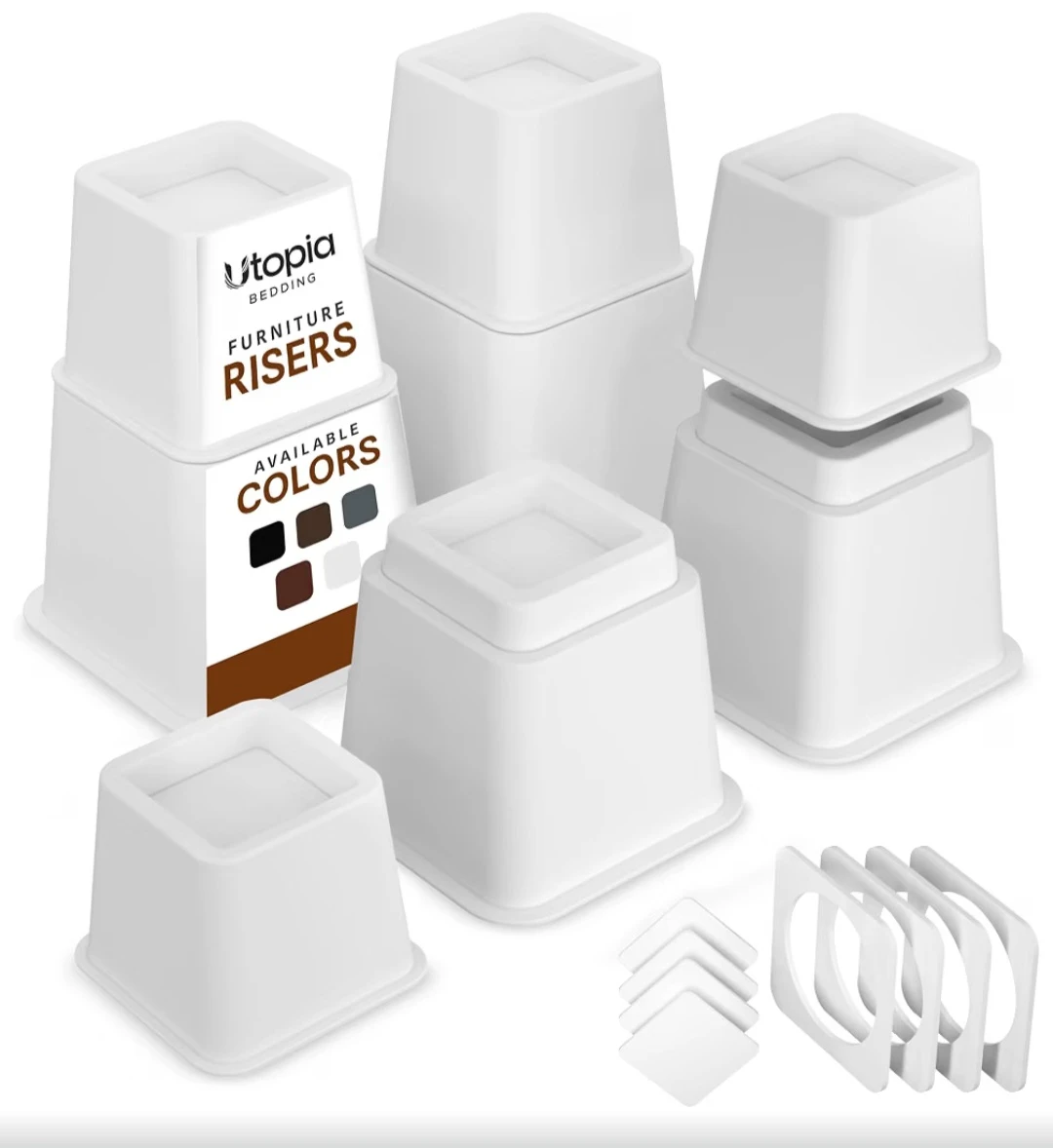 Adjustable Furniture Risers - 8 Pack| Bed Risers - photo 3