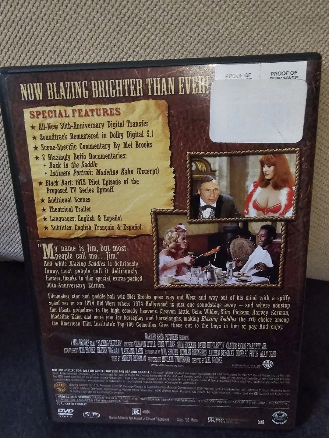 Blazing Saddles 30th Anniversary Special Edition DVD - photo 2