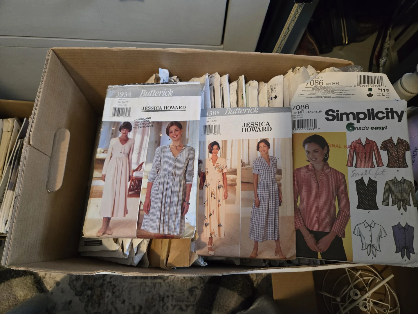 2 Boxes of Vintage Sewing Patterns size 14 - 22