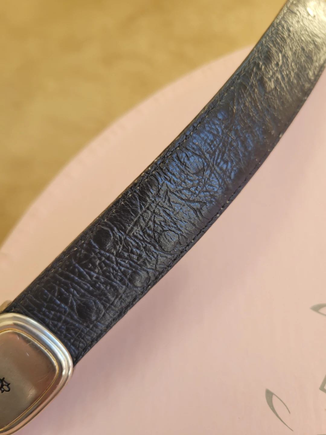 Vtg. Christian Dior Black Textured Leather Belt - photo 4