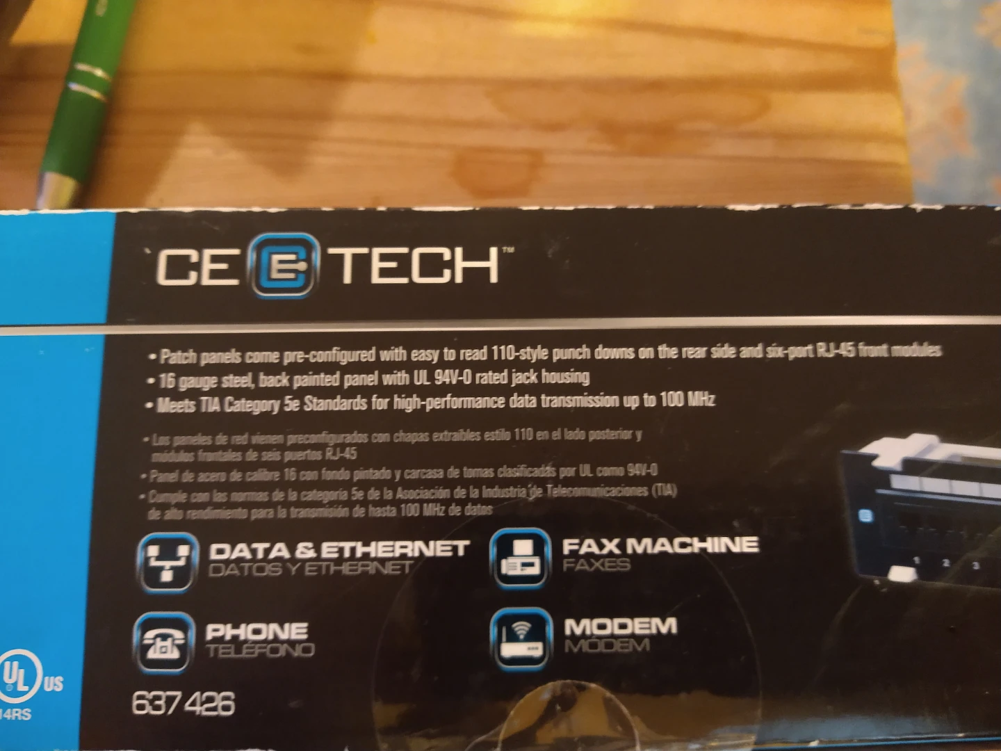 CE Tech Cat 5e Mini 12 Port Patch Panel