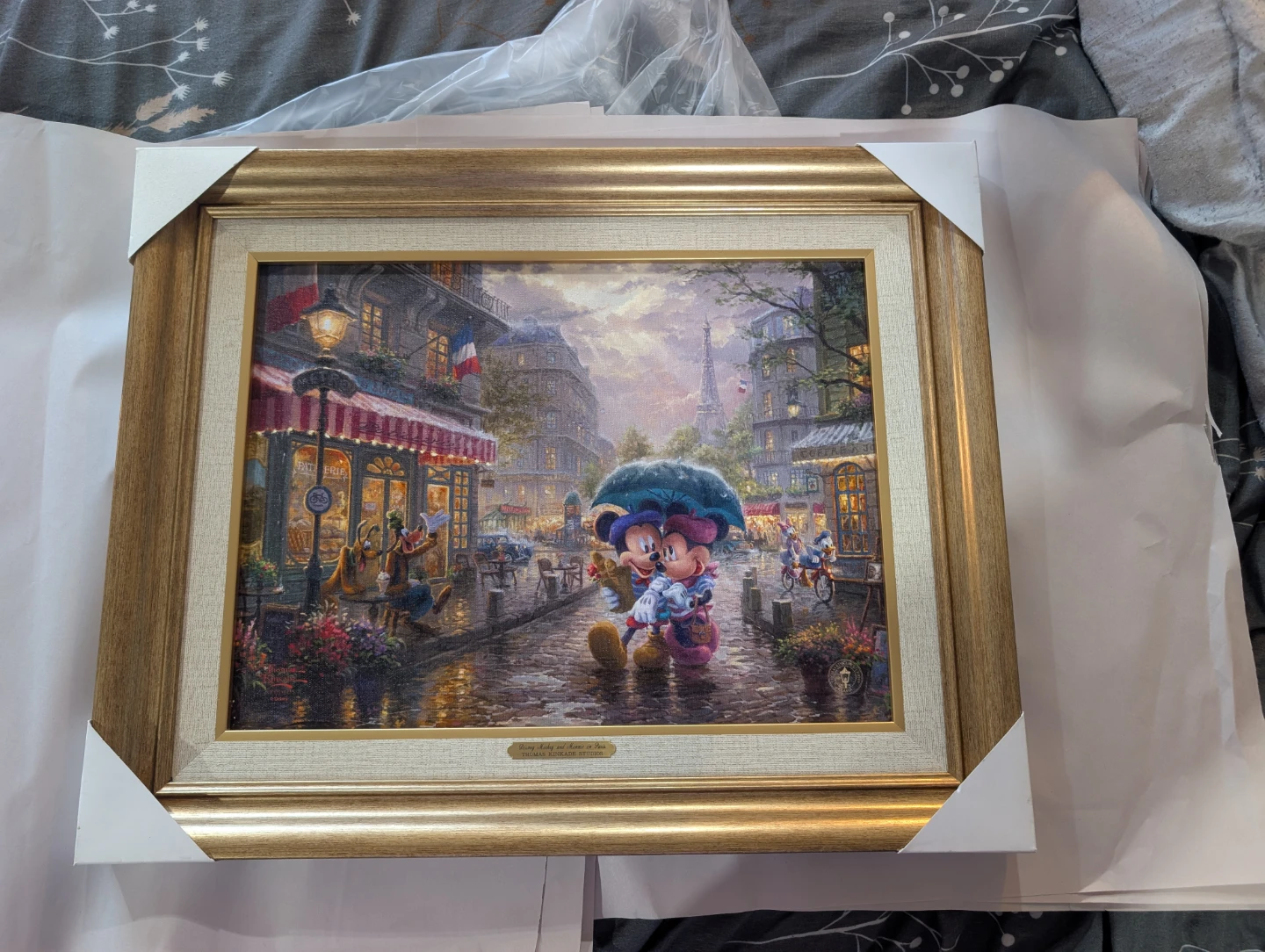 Thomas Kinkade Disney Mickey and Minnie in Paris Art