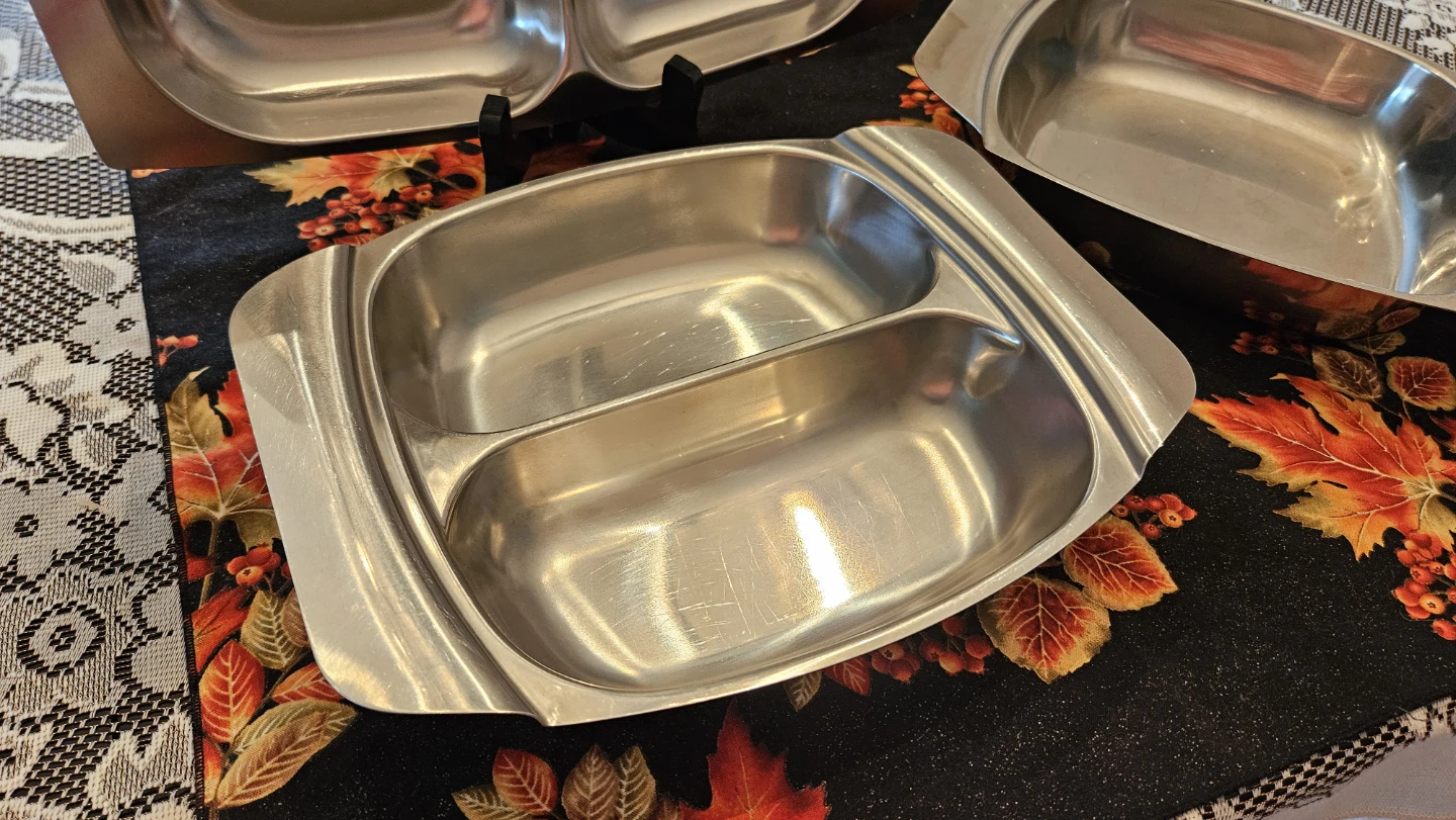 MCM Stainless Steel 3-Piece Buffet Serving Set - photo 3
