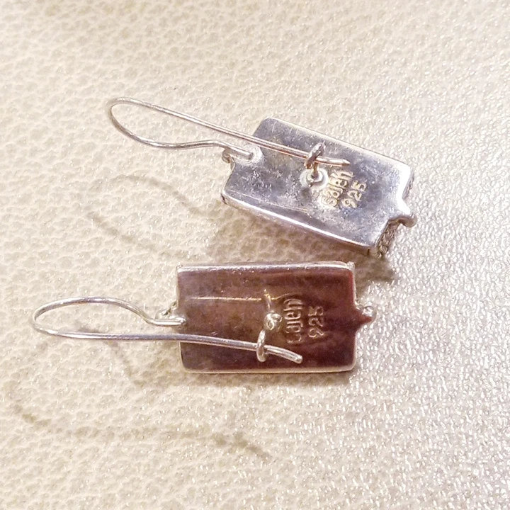 Vintage Signed Sajen 925 Pierced Earrings Red - photo 5