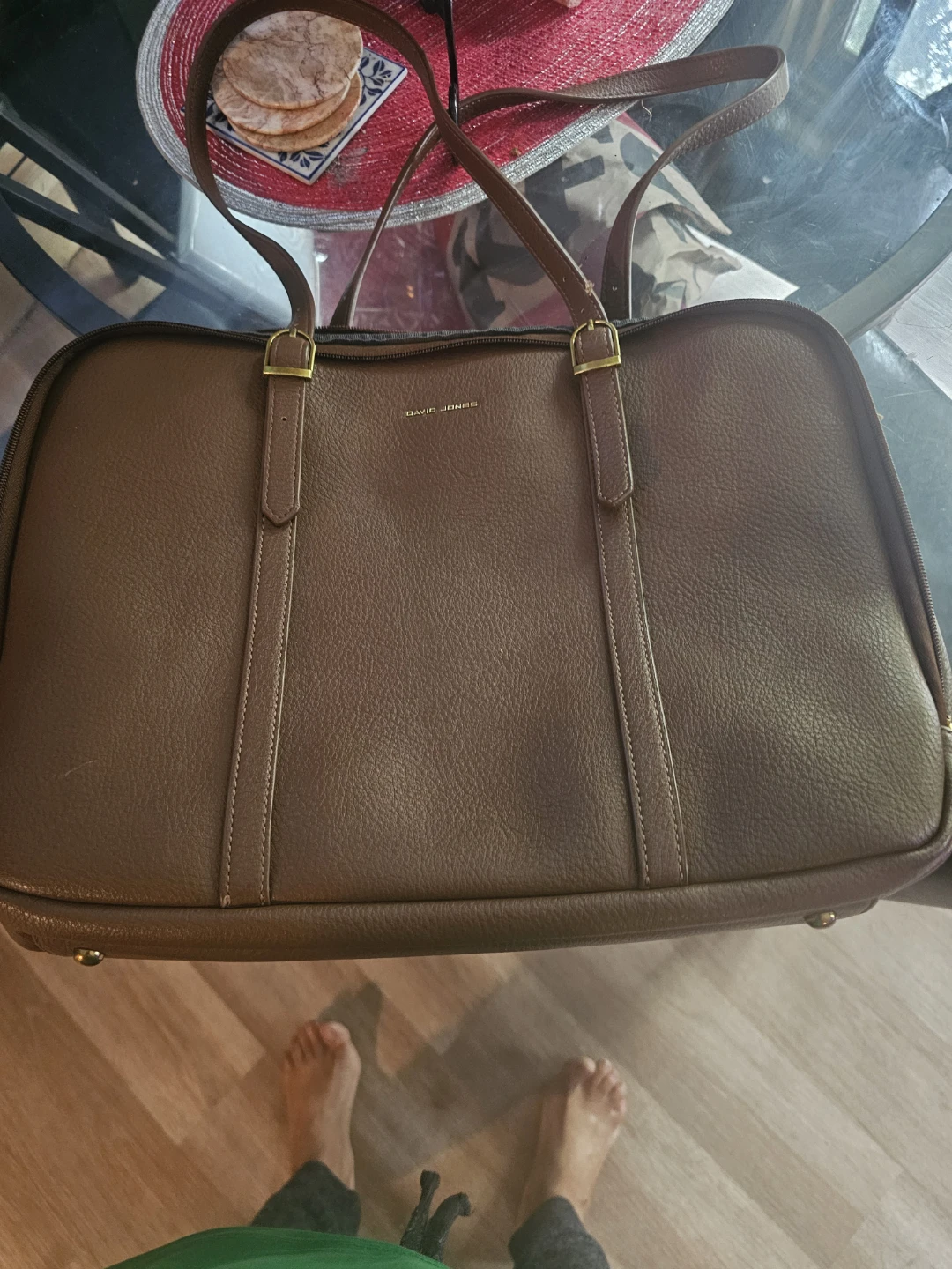 David Jones Brown Work Bag
