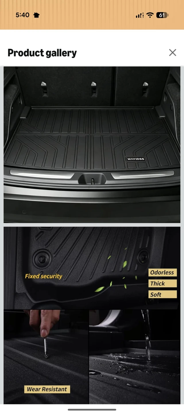 WAYIDSS All Weather Floor Mats Full Set for Cadillac Optiq - photo 3