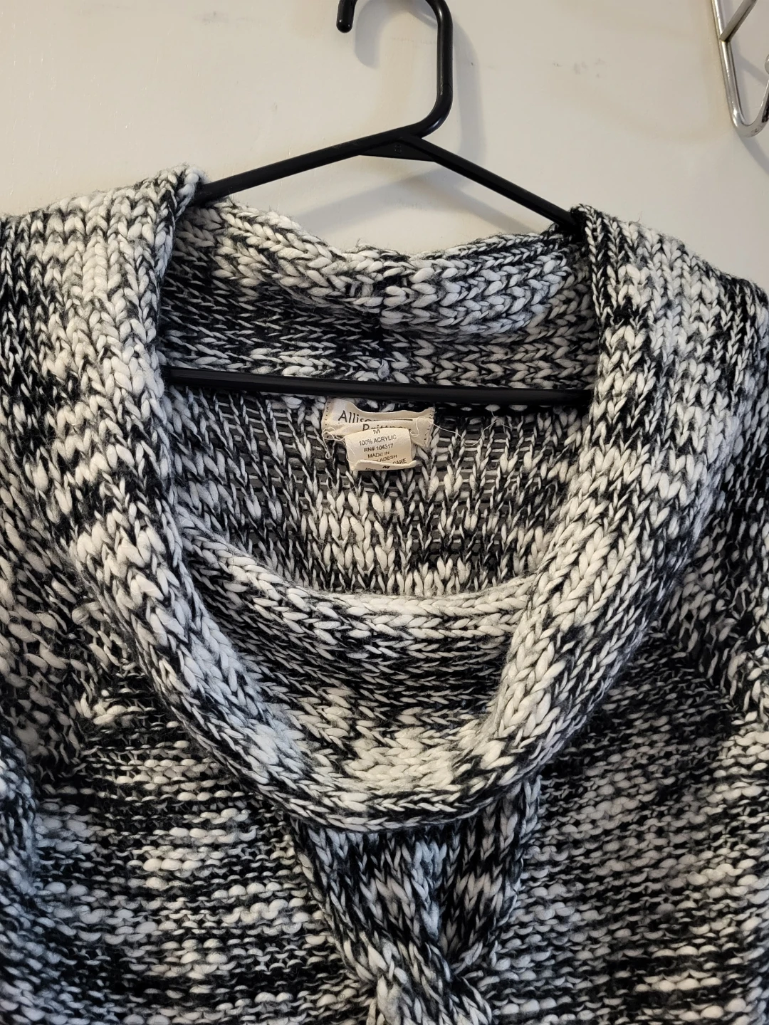 Allison Brittney Black and White Cowl Neck Sweater - photo 4