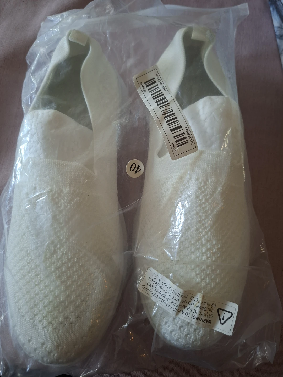 White Slip-on Shoes Size 40