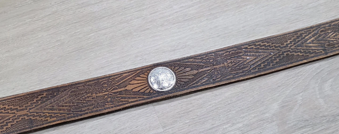 Brown Leather Belt with Silver Buckle - photo 4