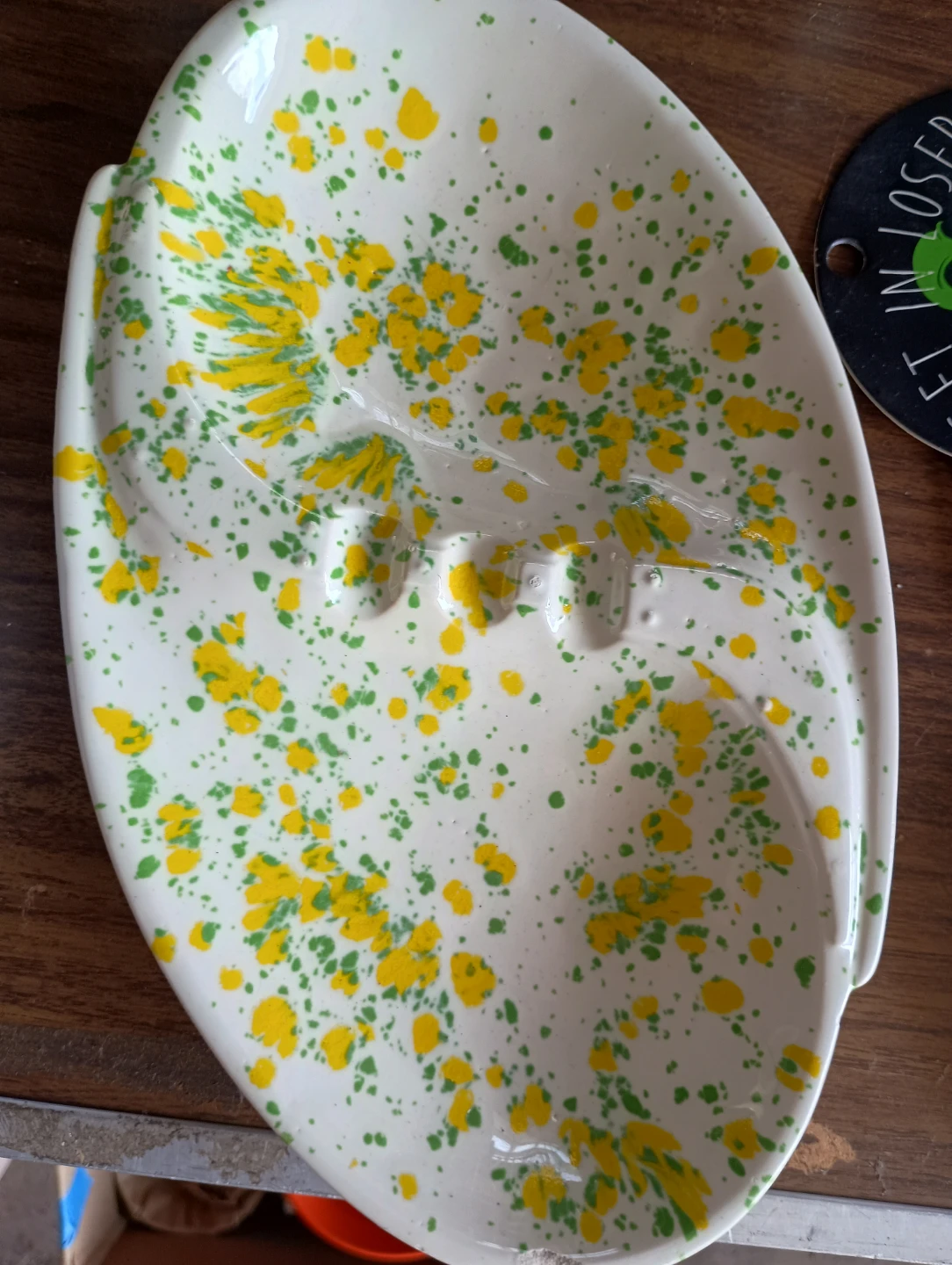 Vintage Ceramic Splatter Ashtray
