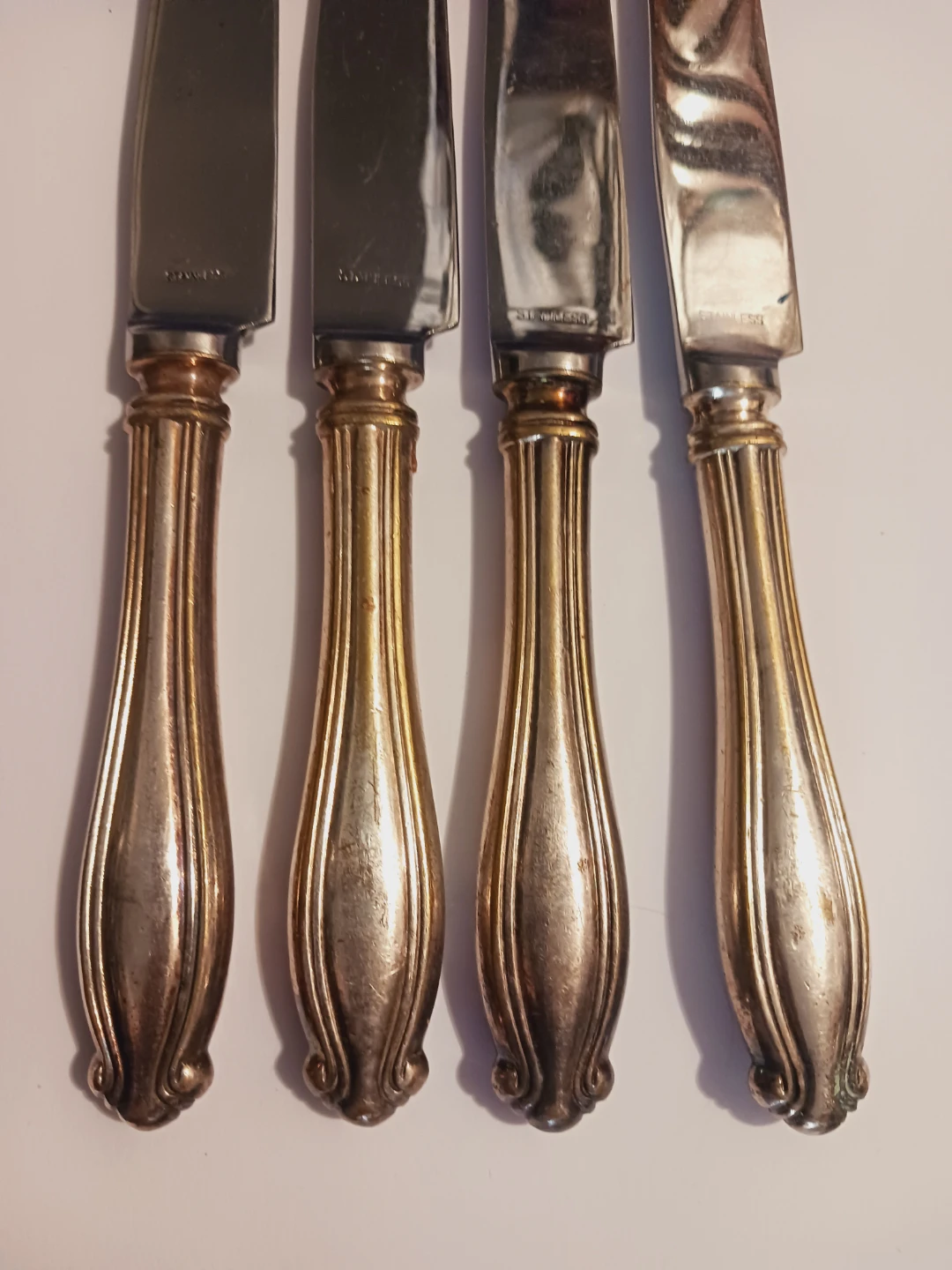 Set of 4 Vintage Silver Plated Table Knives - photo 3