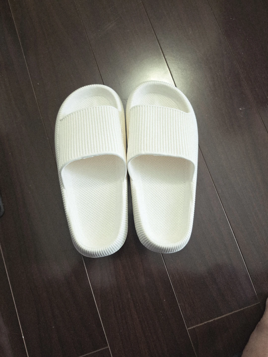 Thick Sole Cloud Slides Cushion Slippers White