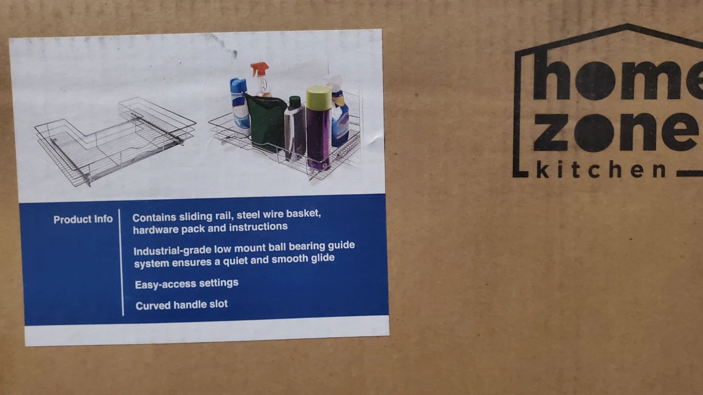 Home Zone Kitchen U-Shaped Roll Out Basket - photo 2