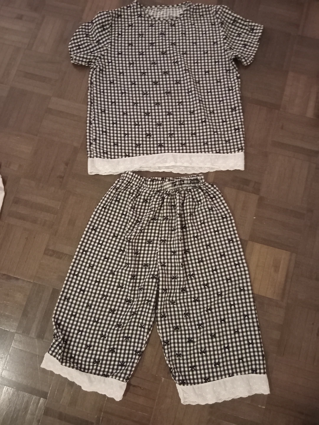 Black and white checkered pyjama set - photo 2