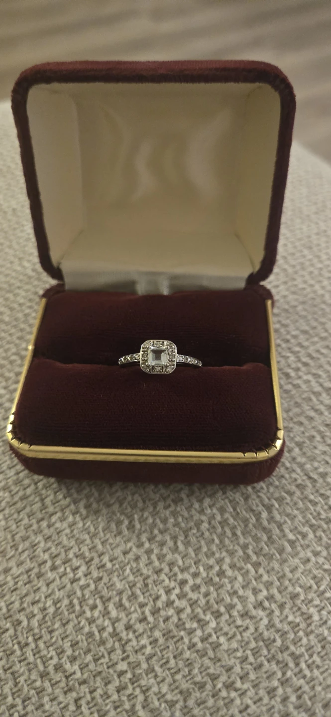 925 Silver Ring with princess cut stone. Square Stone