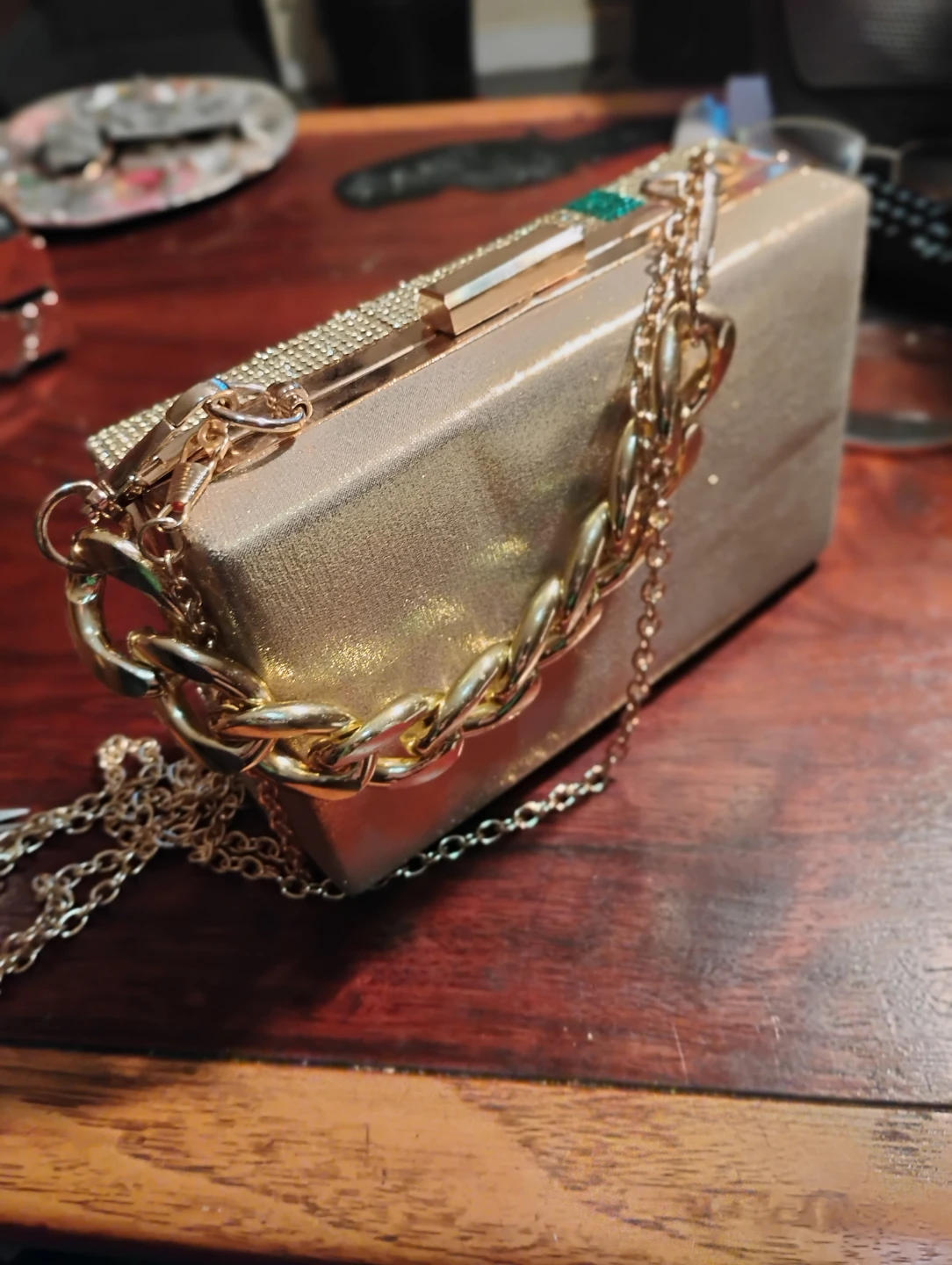 Rhinestone Gift Box Clutch Bag - photo 4