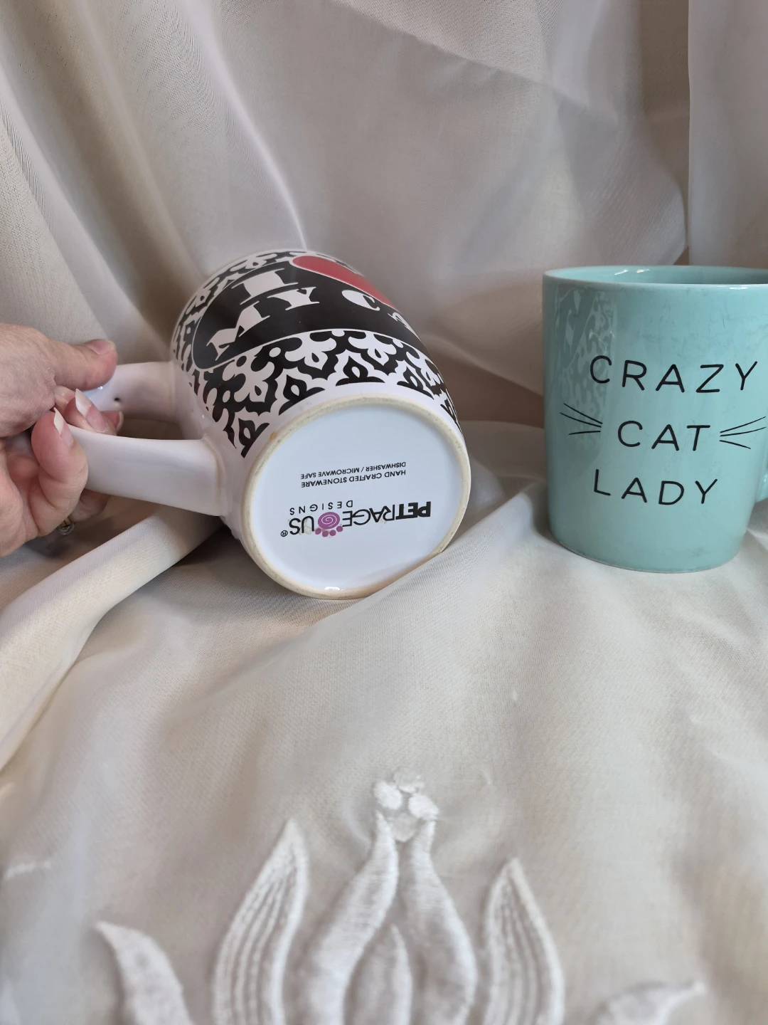 2 Large Ceramic Cat Mugs - photo 5