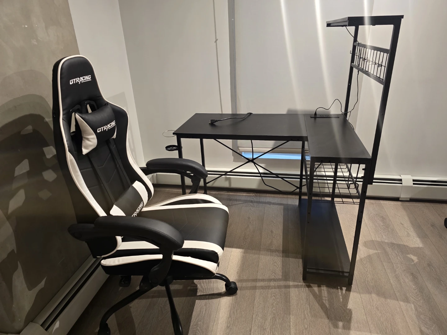 Gaming Chair and L shaped Desk Set