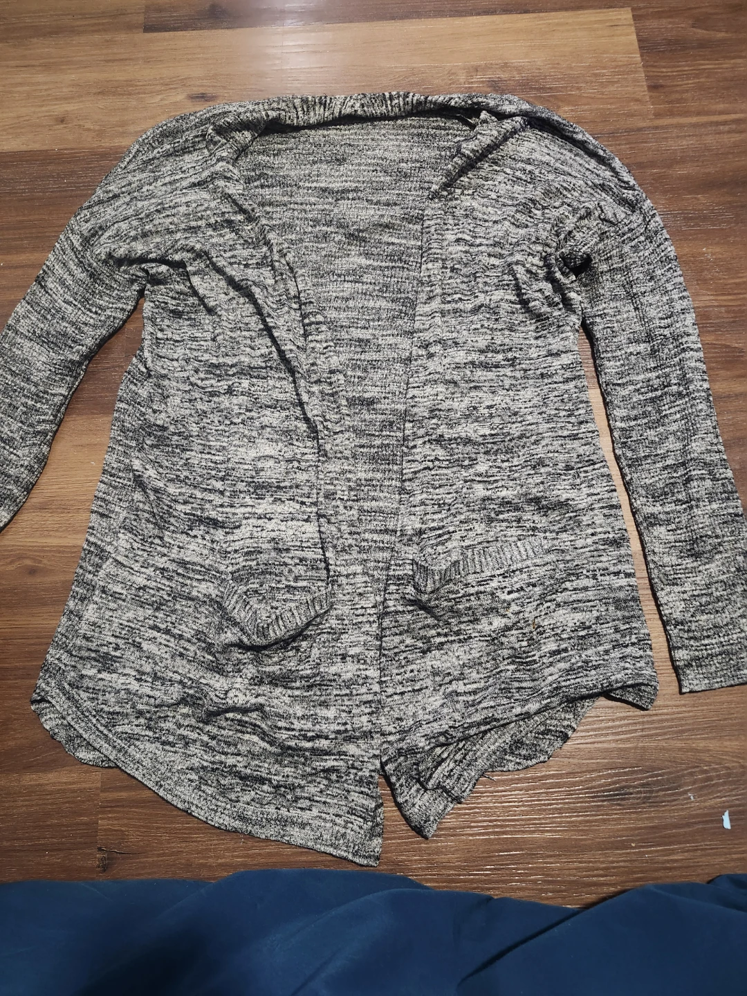 Gray Marled Open-Front Cardigan