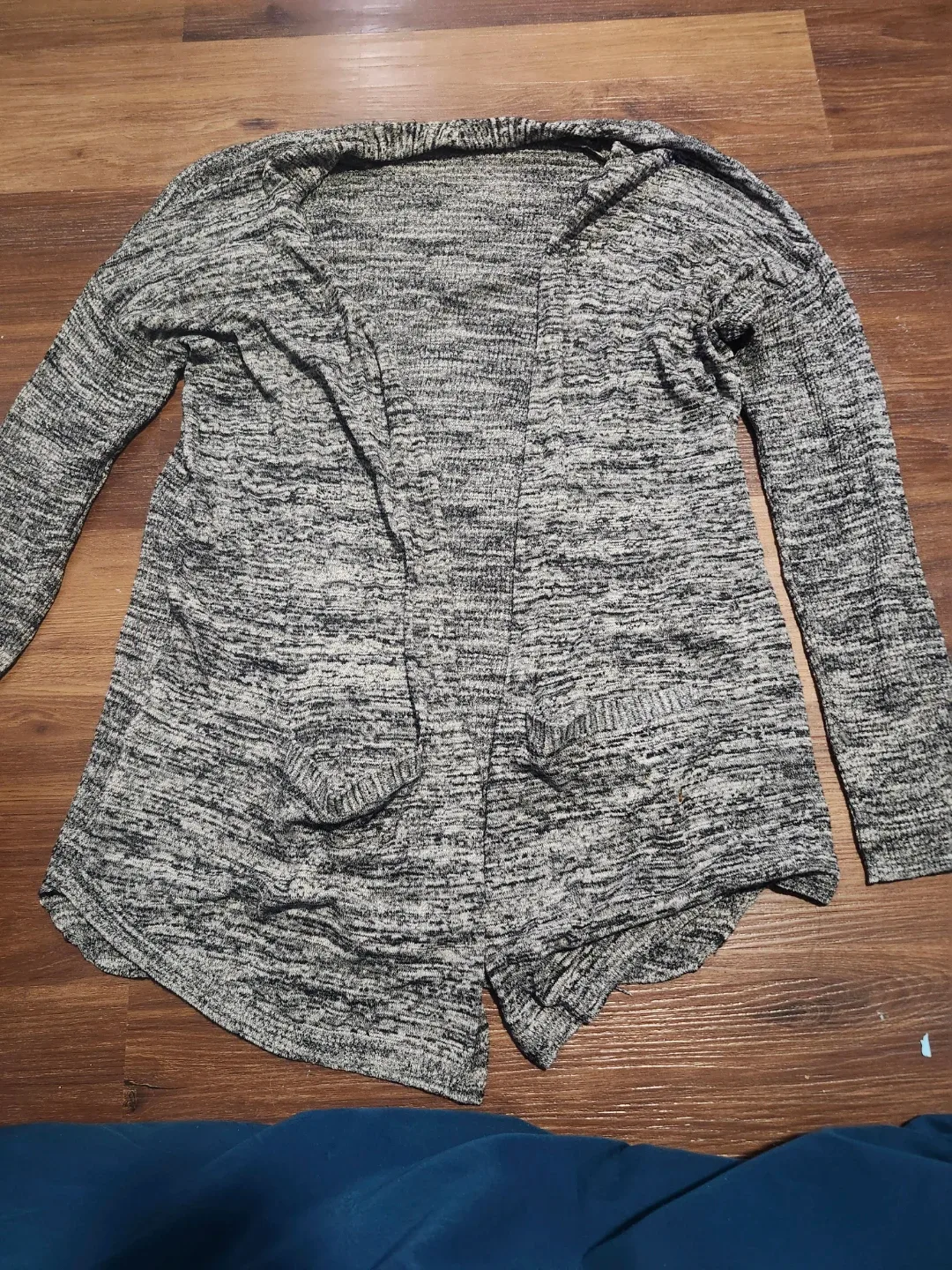 Gray Marled Open-Front Cardigan