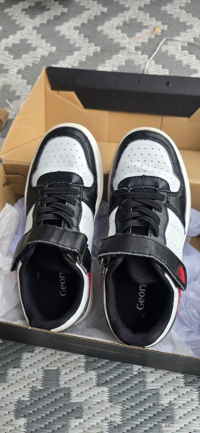 SIZE 1 George Kids Sneakers Black White Red - photo 3