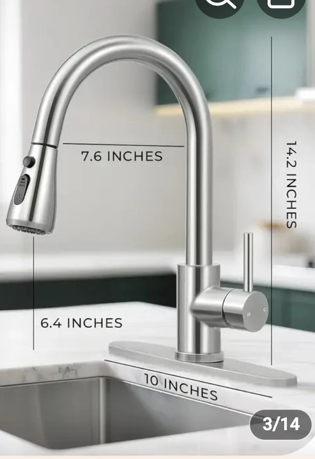 Brushed Nickel Kitchen Faucet with Pull-Down Sprayer - photo 4