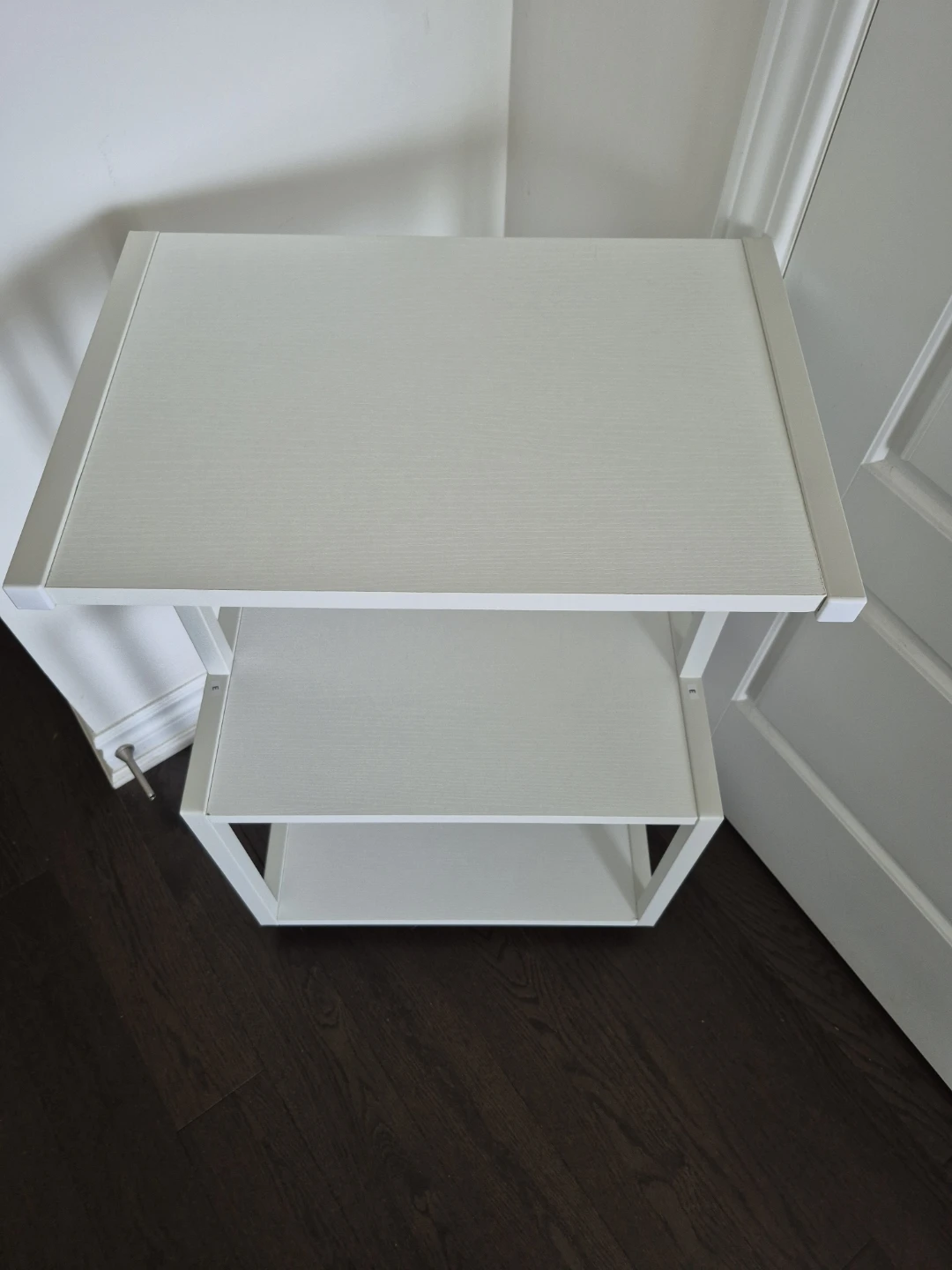 White 3-Tier Rolling Utility Stand