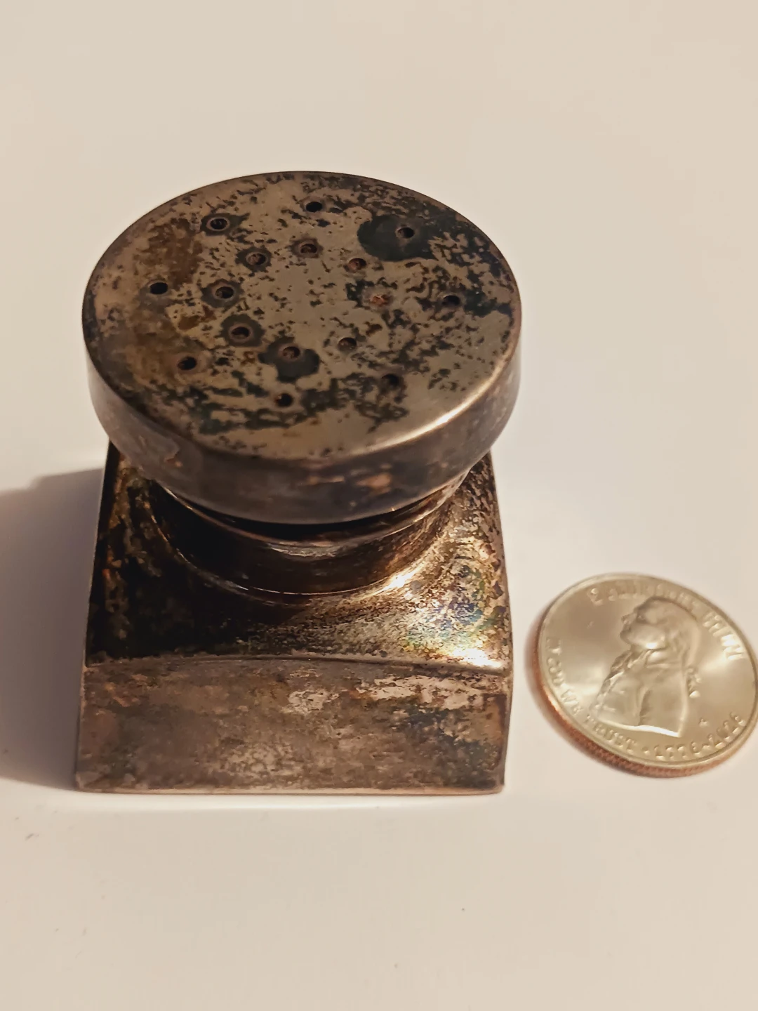 Antique Sterling Silver Pounce Pot or ink holder