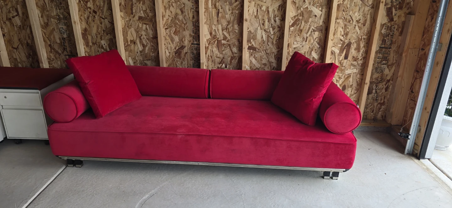Red Velvet Sofa