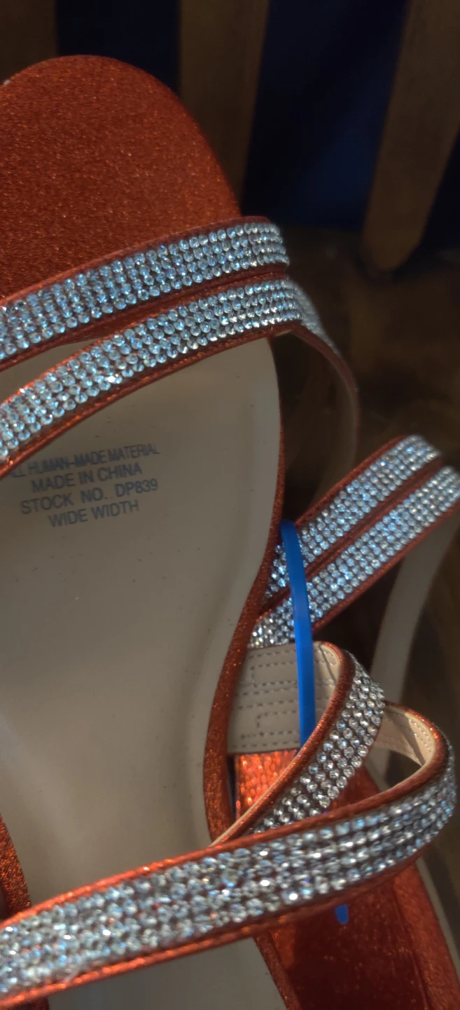 Orange Glitter Wedge Sandals Size 10 - photo 4