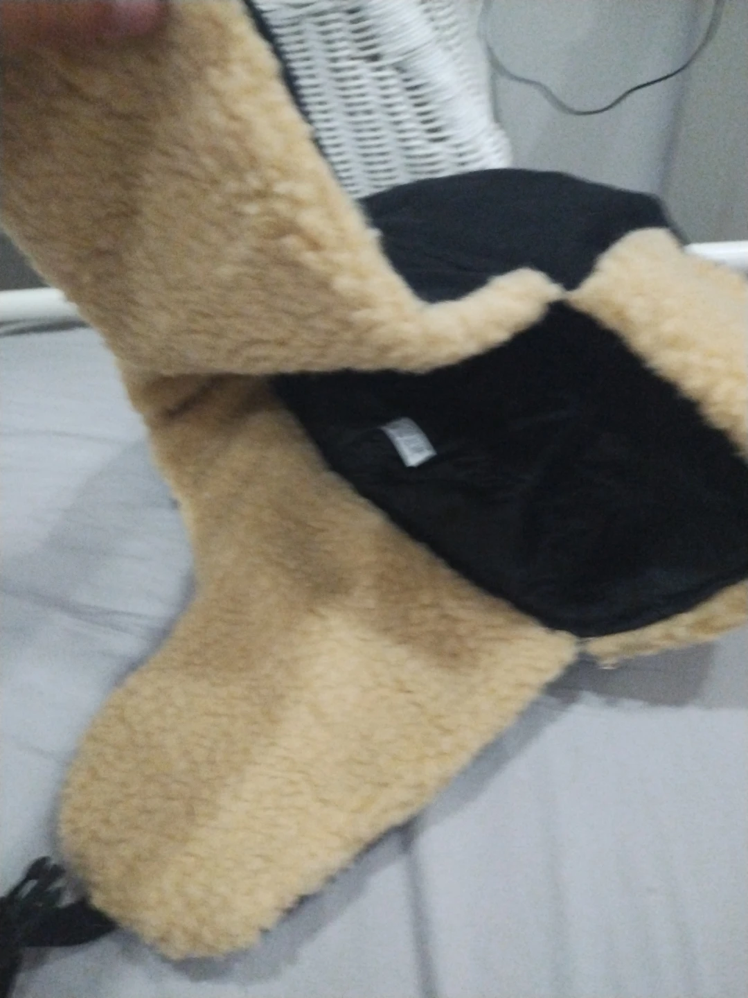 Black Trapper Hat with Faux Fur Lining - photo 2