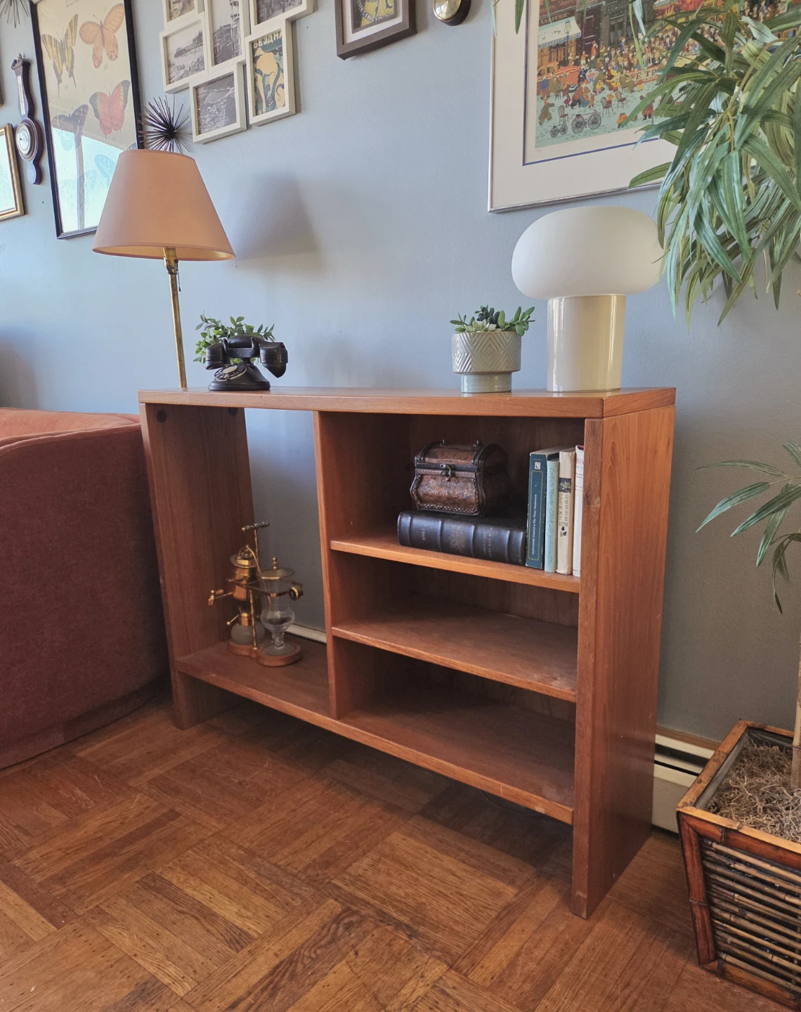 MCM Ultra Slim Solid Teak Modular Bookcase (Delivery Available)
